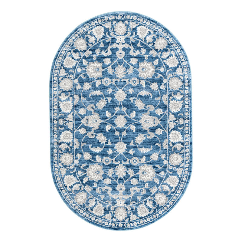 Tapis bleu Myatt, Ovale 5 pi 3 po x 8 pi