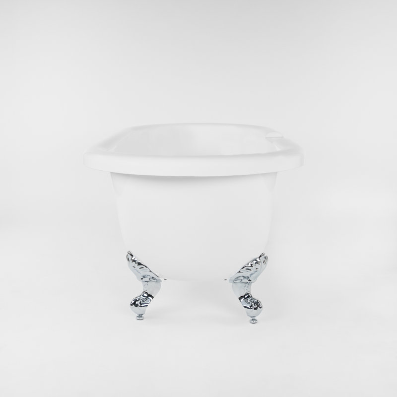 Windsor 66.75" x 30" Clawfoot Soaking Acrylic Bathtub, Chrome