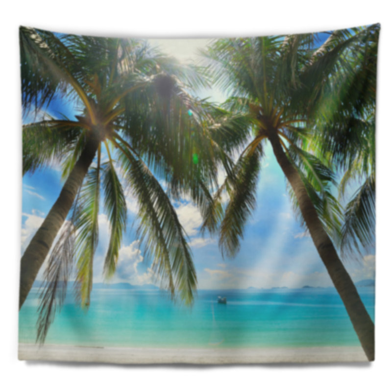 Tapisserie de plage blanc de sandy à suspendre au-dessus de couleur blanche en polyester avec accessoires suspendus inclus