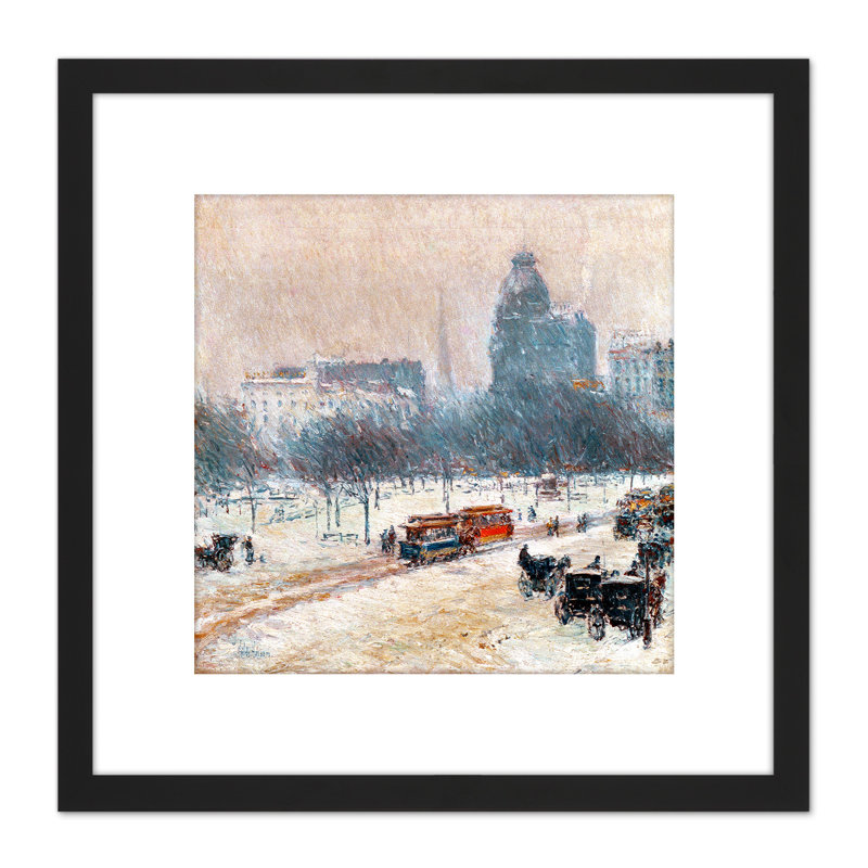 Winter Union Square Replica by Childe Hassam - Single Picture Frame Painting