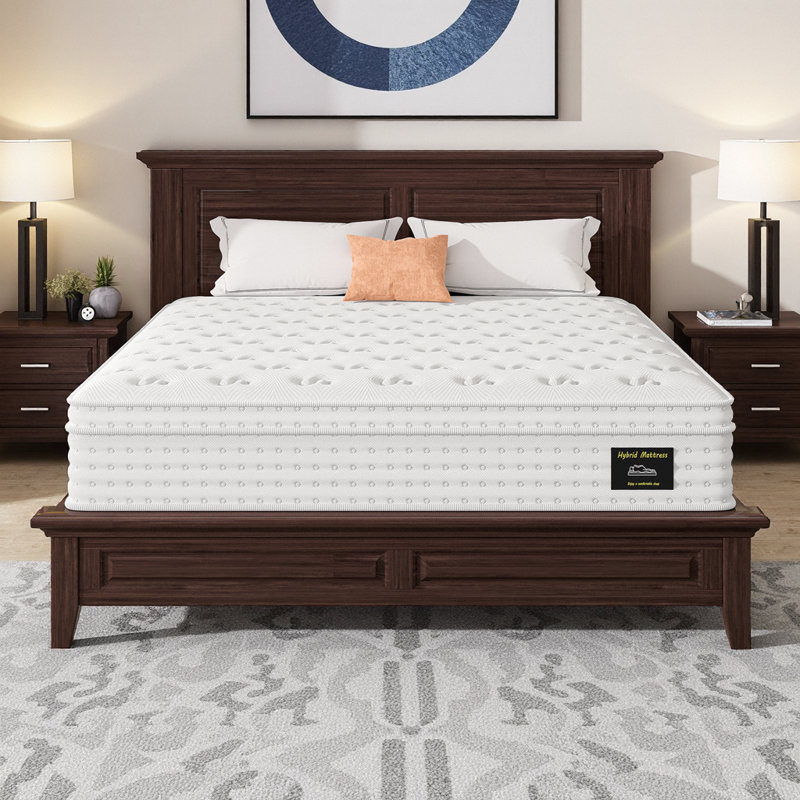 Luxury 12" Full Hybrid Mattress - Memory Foam & Pocket Springs for Cooling Pressure Relief, Motion Isolation, Fiberglass-Free