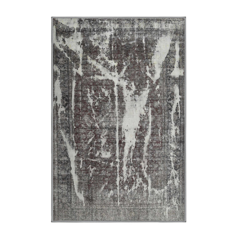 Tapis contemporain gris, Rectangle 8 pi x 10 pi