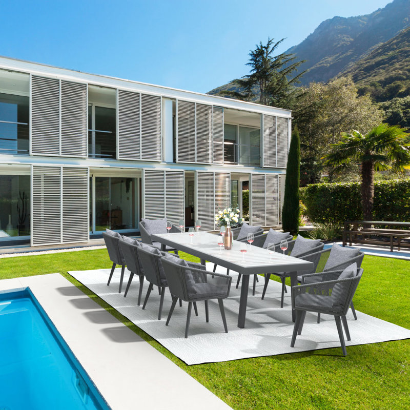 Ensemble repas 11 pièces pour patio extérieur