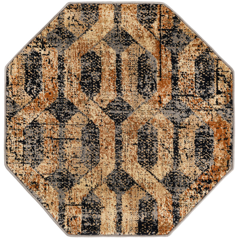 Geometric Indoor Rug, Octagon 3'3" x 3'3"