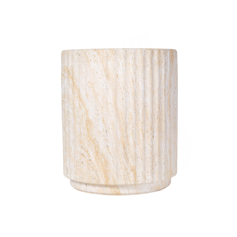 Table d'appoint d'extérieur, table de bout Mgo, Beige, jaune