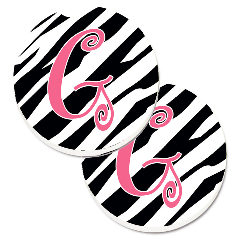 Sous-verre à cogramme initial de q tiger, G, Noir / Rose
