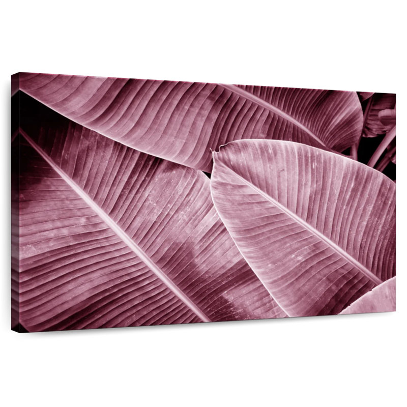 Harnek feuilles de bananier roses, H 26 po x l 39 po