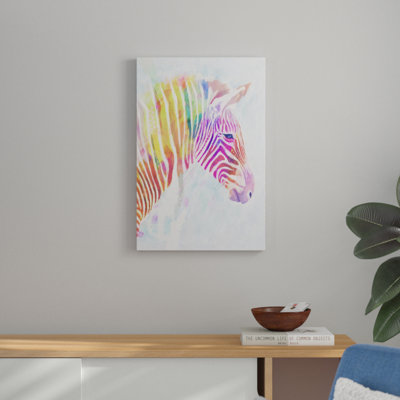 Fluorescent Zebra II by Victoria Borges - Painting Print