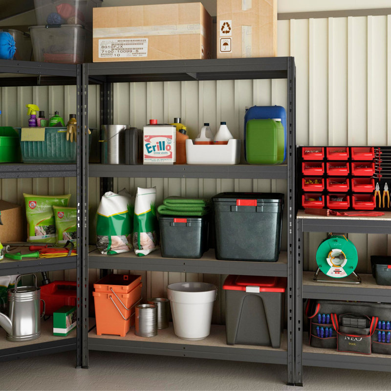 AR Shelving 71" x 47" x 18" Metal and Fiberwood Garage Shelving Unit