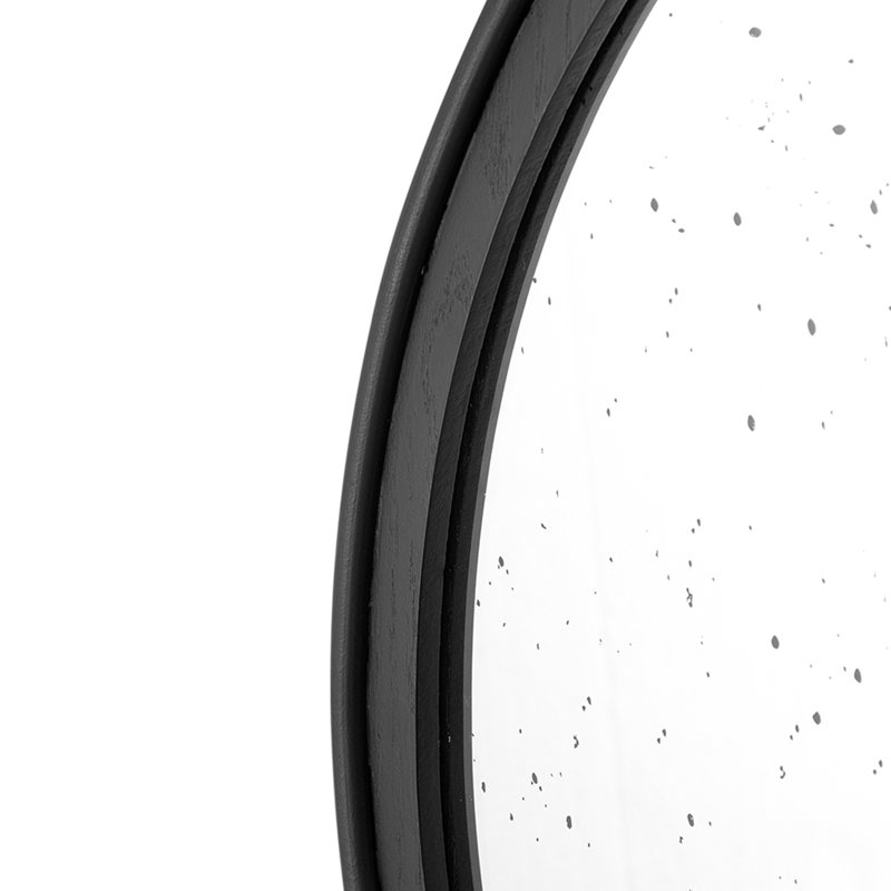Miroir rond manufacturé, Noir