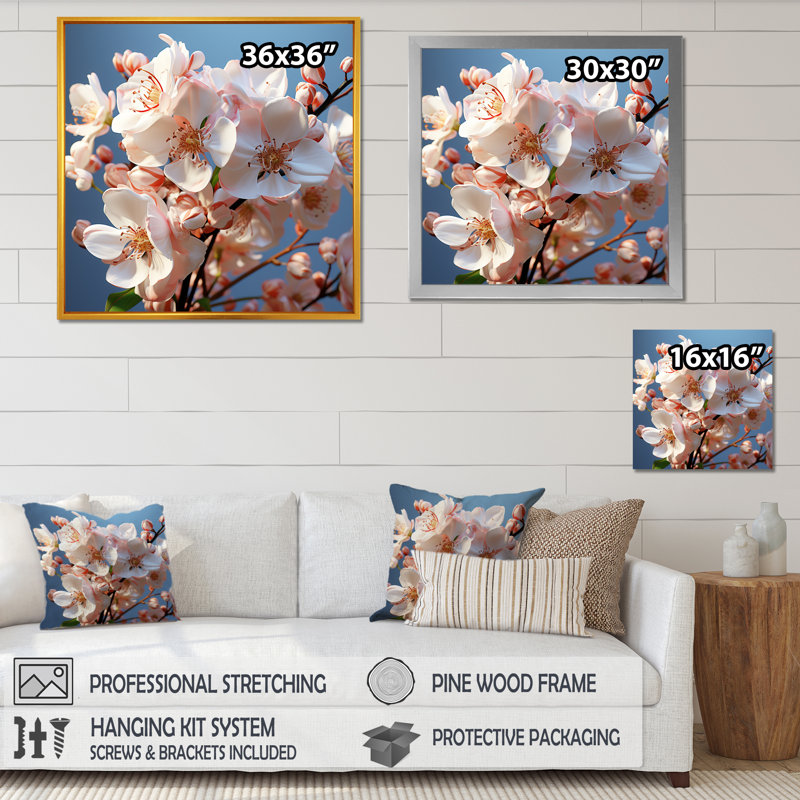 Photographie d'orchidées blanches III, H 36 po x l 36 po x P 1,5 po, Cadre simple blanc
