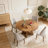47 Inch Round Dining Table, Spacious and Durable, with Elegant Walnut Finish and Pedestal Base for Interiors-2041367435-2041367437