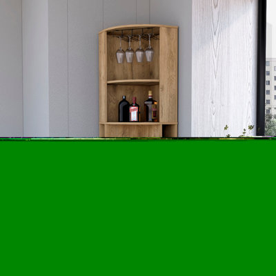 Armoire de bar 5 coins - et fonctionnelle 18,5 pouces de large, poids de 95,2 livres, 5 tablettes de rangement pour optimiser l'espace de vie en bois, 13 tablettes incluses