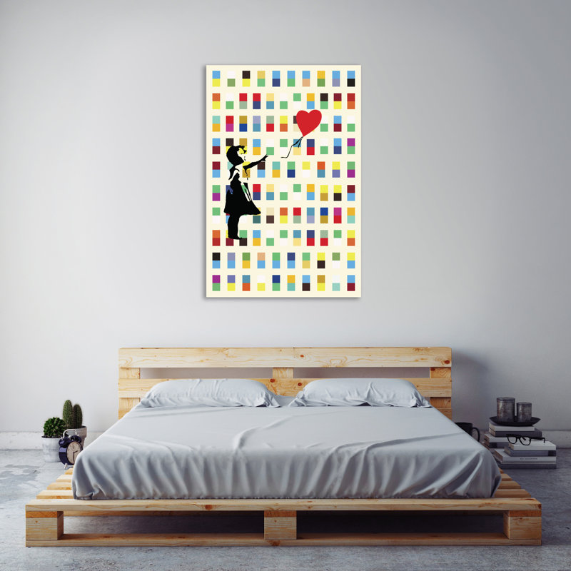 «Balloon Girl in Retro», reproduction d'impression sur toile tendue, H 18 po x l 12 po x P 1,5 po