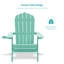 Fauteuil Adirondack toutes saisons en PEHD avec repose-pieds, foyer à 3 positions réglable et pliable avec porte-gobelet pour pelouse, terrasse, bord de piscine-1478308531