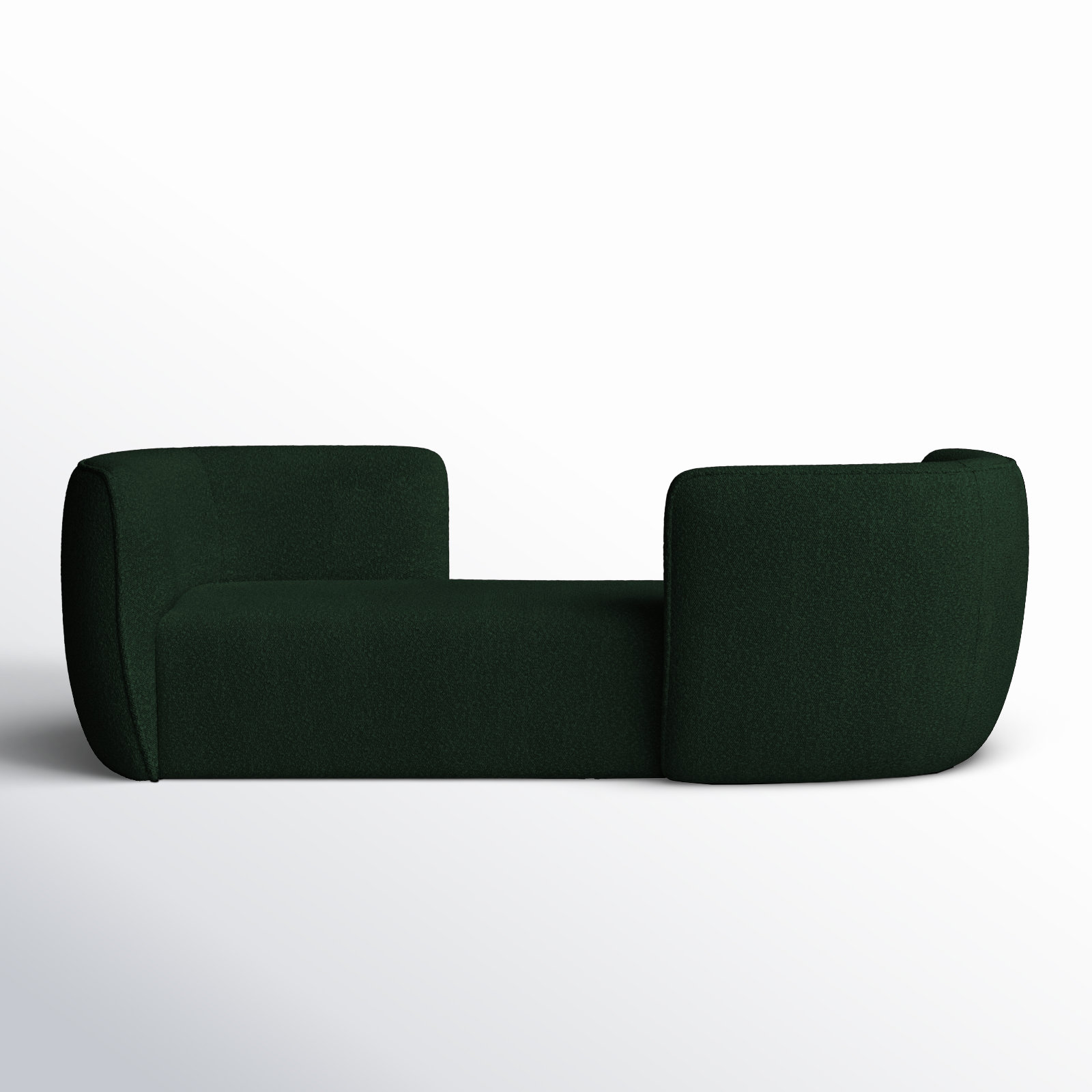 Hilton 70" Boucle Chaise Lounge, Green Boucle Fabric