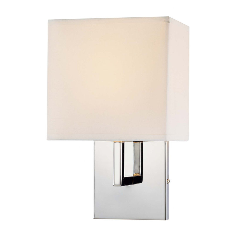 Chrome Fabric Shade Dimmable Wall Sconce
