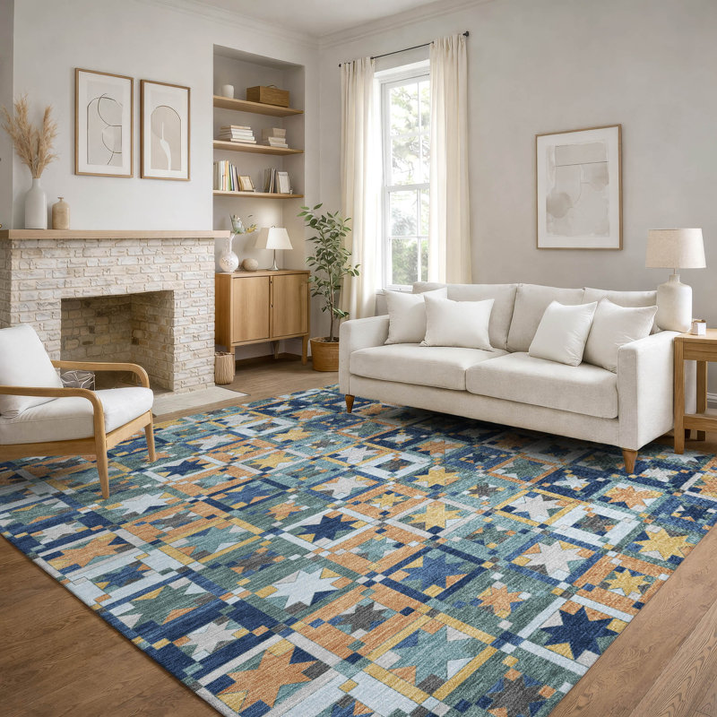 Tapis de qualité supérieure lavable à la machine Villers, Sarcelle, 5' x 7'6"