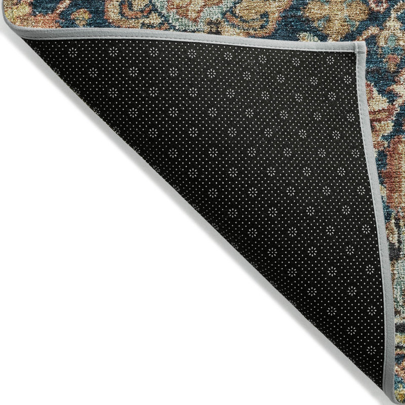 Verona Blue Washable Indoor-Outdoor Rug - , 9' x 12'