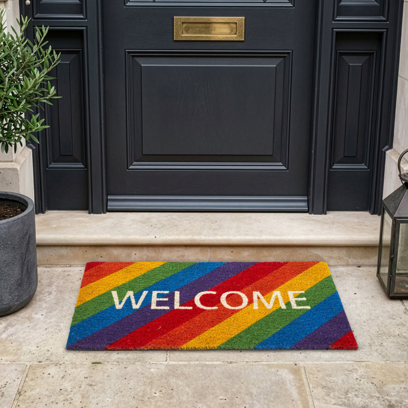 Rainbow Stripe Outdoor Doormat