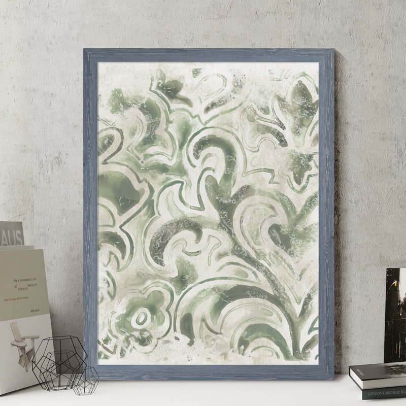 « antique tile iv » par paul cezanne-image-cadre de dessin, H 38 po x l 28 po x P 1,25 po, Toile avec cadre gris