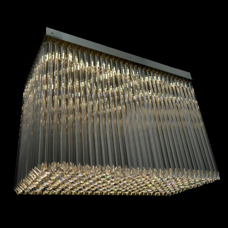 Lustre en cristal Murano Simplicity, Or mat, Givré, 29" Diameter x 14" Height