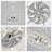 20" Distressed White Ceiling Fan, Metal Caged Fan Light w Remote, Five-Light 3 Fan Speed for Bedroom