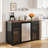 Large Coffee Bar Cabinet with Fridge Space, Mini Fridge Cabinet with Wine Storage, Buffet Sideboard Table for Home