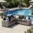 5-Person All-Weather PE Wicker Outdoor Sectional Sofa Set With Cushions And Wide Armrests-1941025447