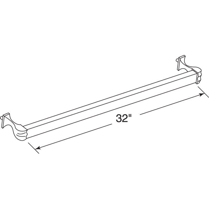 Ensemble de barre à serviettes pour baignoire, barre 3/8 po x 3/4 po x 32 po, extrudée (paquet simple)