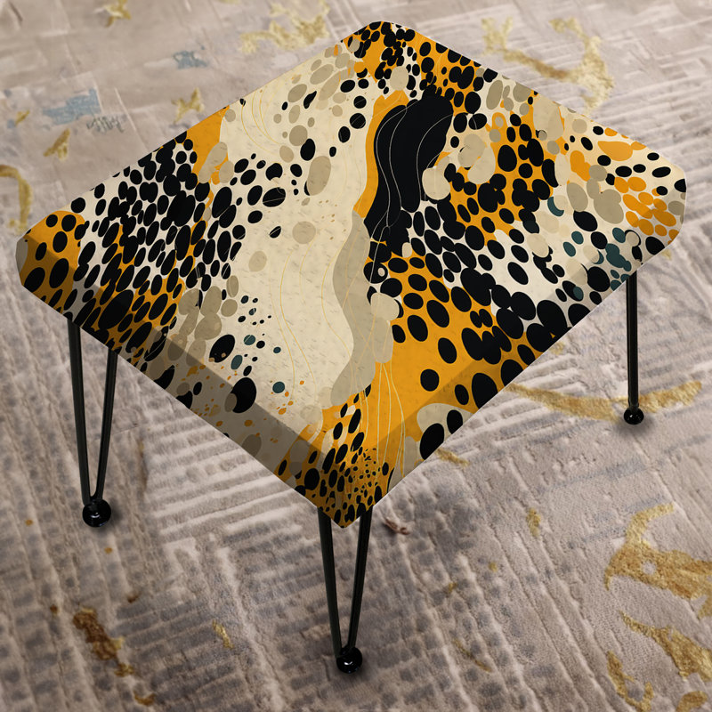 Urban Exotica Orange And Black Abstract Pattern - Abstract Rectangle Ottoman