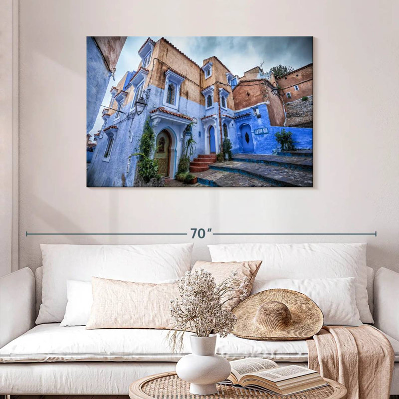 Ravi, ville bleue de Chefchaouen, H 30 po x l 45 po