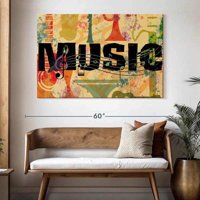 Collage de musique rétro Abarca, H 34 po x l 51 po