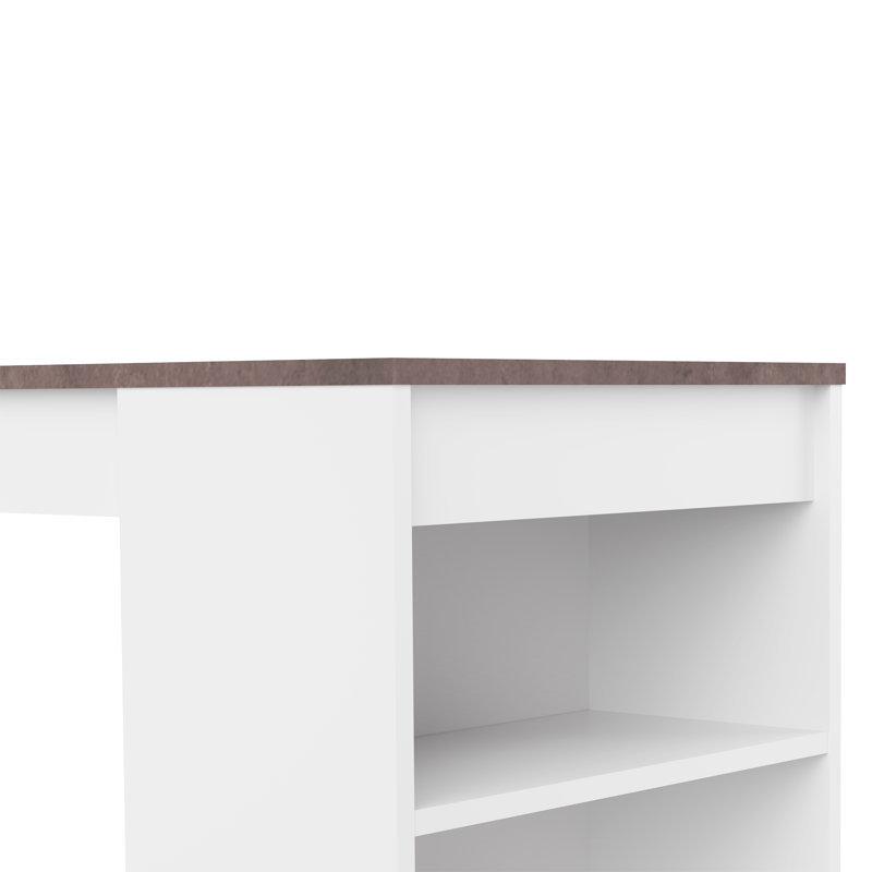Table de salle à manger à hauteur de comptoir de 45 po Ashton, Blanc / Béton