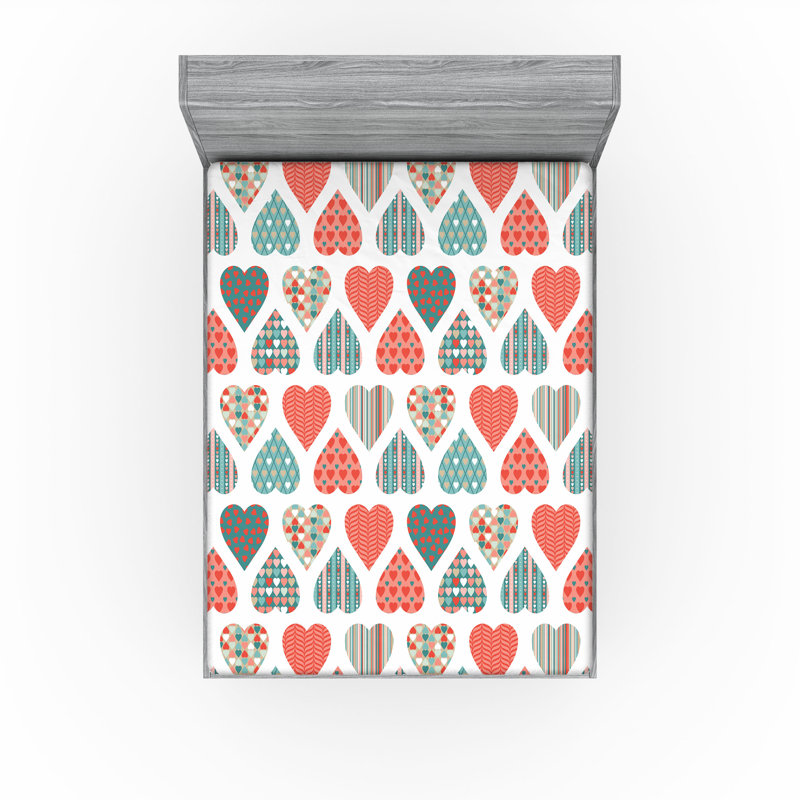 Ensemble de 2 drap-housse Ambesonne Valentines, Drap-housse très grand californien