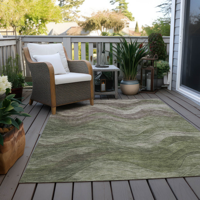 Tapis intérieur / extérieur vert Elion, 10 pi x 14 pi
