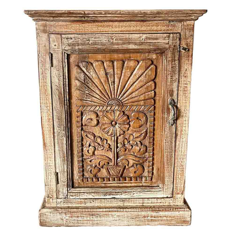 Adika 69cm W Solid Wood Bedside Table