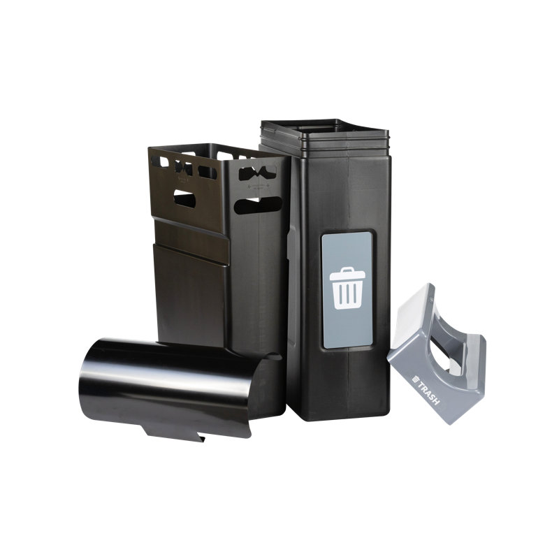 Commercial Zone Avante Trash Container, Narrow Unit w/Canopy Lid, Liner Included, 30