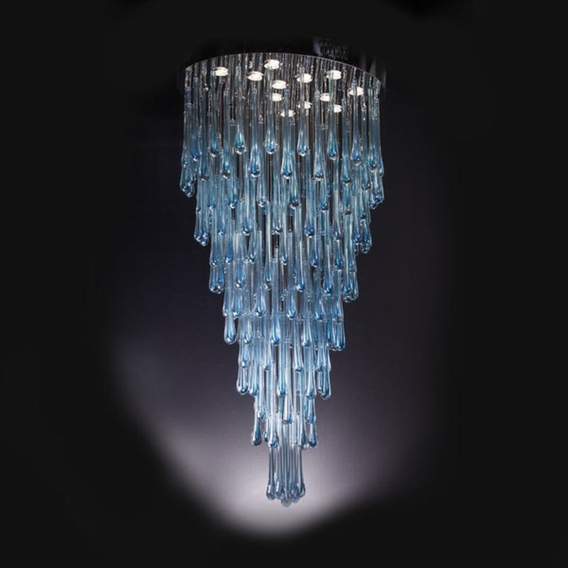 Lustre gradué à 8 lumières Adelinn, Bleu