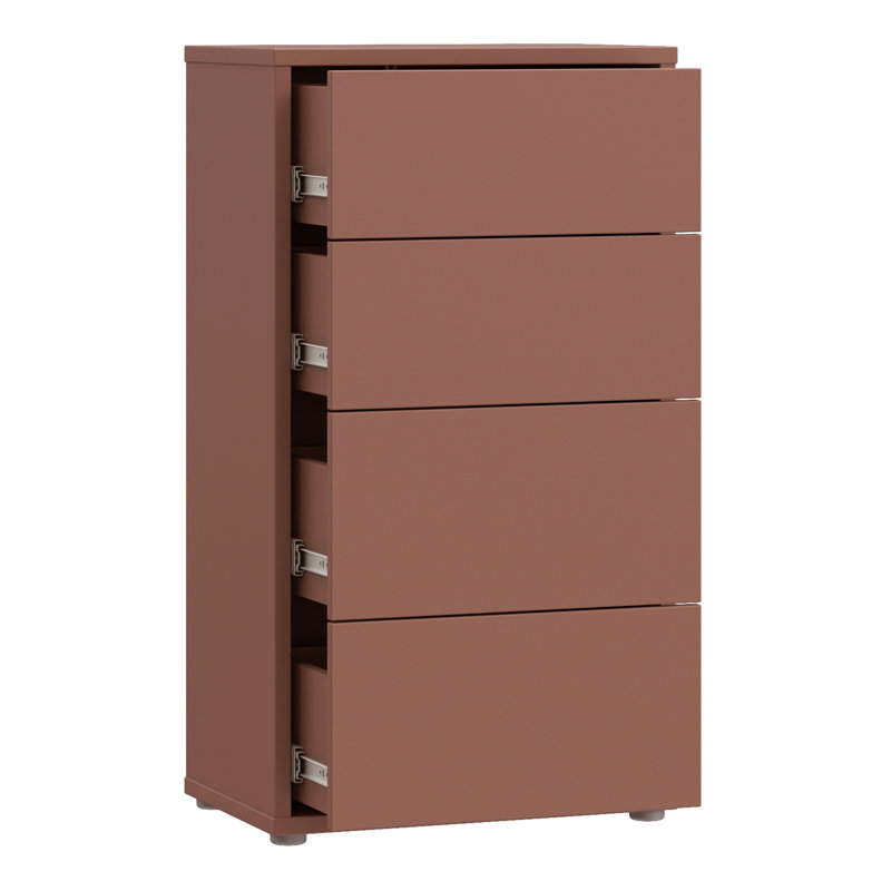 54.8 cm W Chest of 4 Drawers, Orange