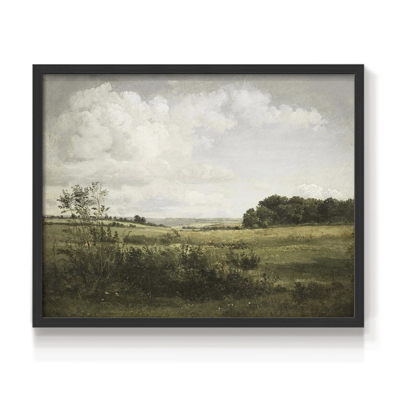 Paysages rétro - DCXLVI - Reproduction encadrée - Restickable, H 16 po x l 20 po, Noir