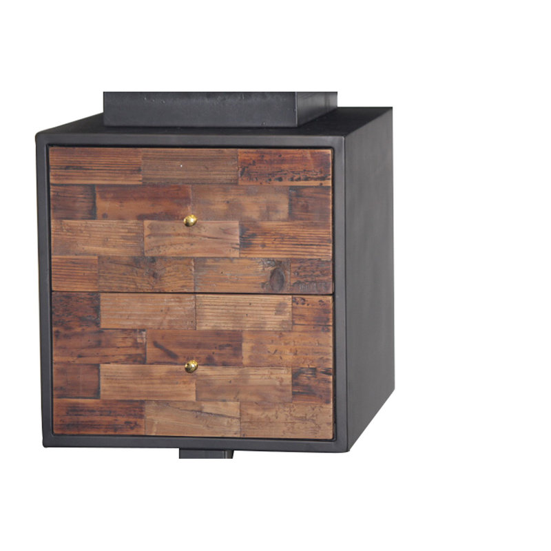 Bureau d'écriture moderne à 2 tiroirs, Gris foncé