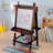 Deluxe Wooden Easel with Chalkboard and Dry Erase Surfaces, Paper Roll and Paint Cups-10894411