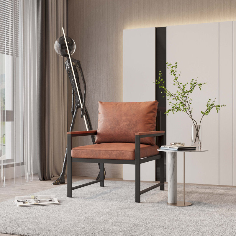 Chaise d'appoint de 27,95 pouces de largeur, Similicuir gris
