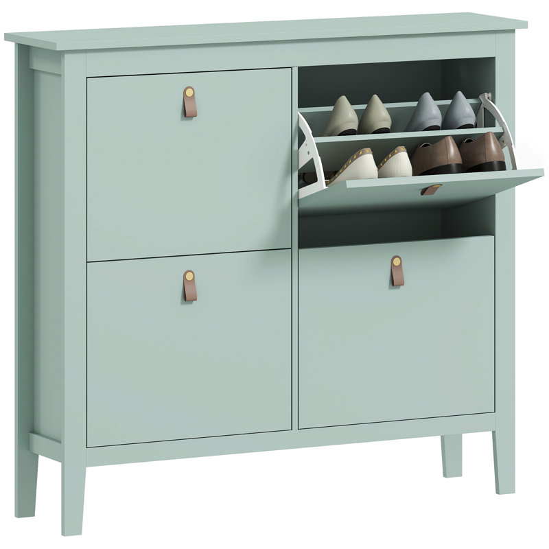 20 Pair Shoe Storage Cabinet, Green