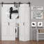 Porte de grange pliante double à 4 panneaux, âme creuse et bois manufacturé, 64 po x 84 po, avec quincaillerie incluse, panneaux de porte préassemblés (idéale pour les armoires, les garde-manger, les buanderies, les salles de bain et autres petites pièces).-115231502
