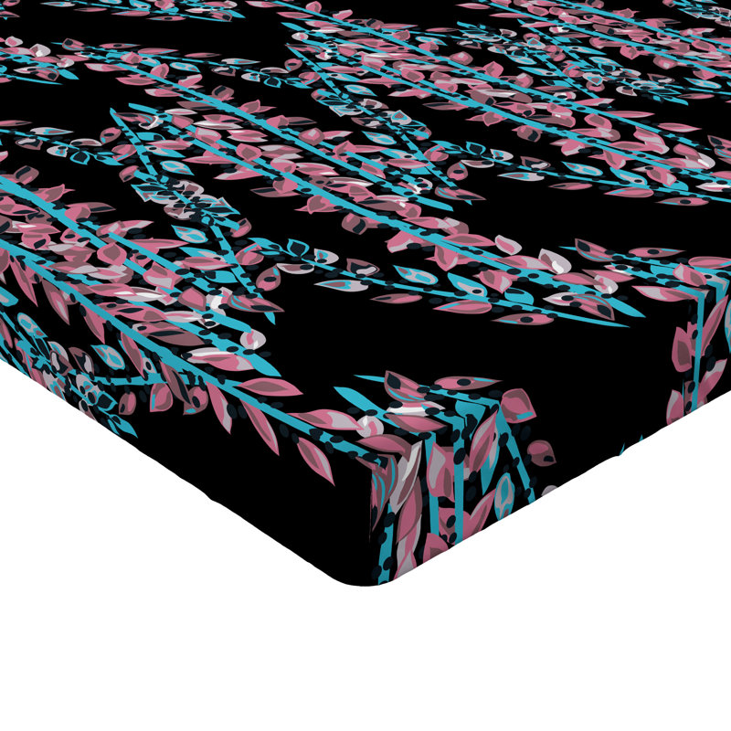 Drap-housse Ambesonne, Drap-housse de taille très grand, Turquoise, rose pastel / floral