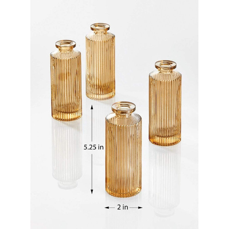 Glass Table Vase, Amber