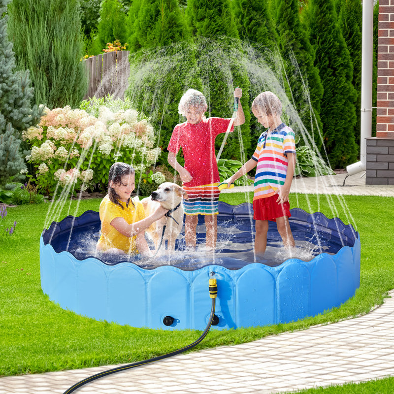 33cm Foldable Dog Pool, 33cm H x 180cm W x 180cm D
