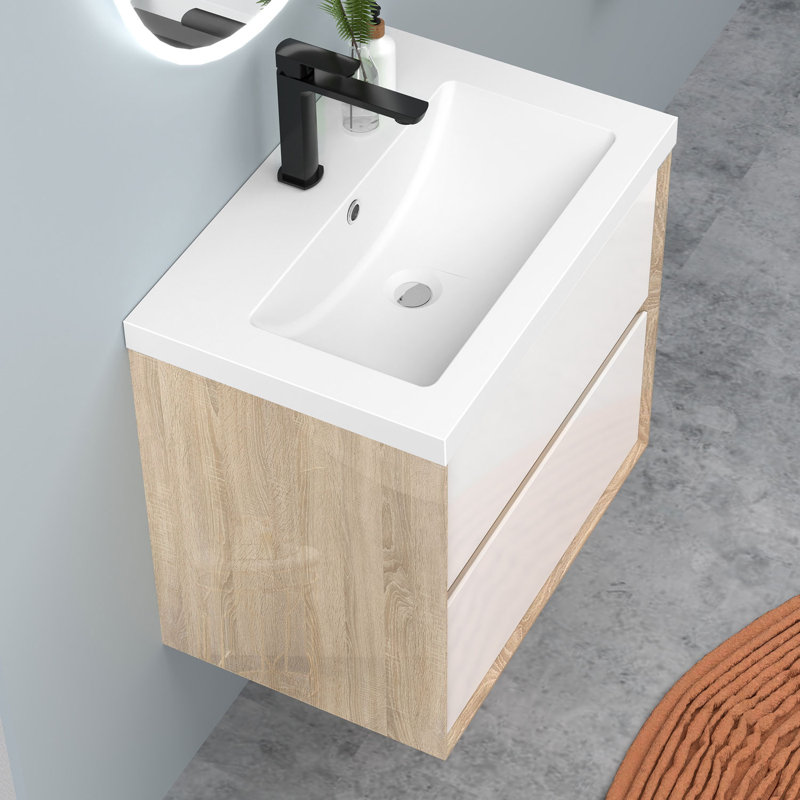 400mm Single Bathroom Vanity with Integrated Resin Basin